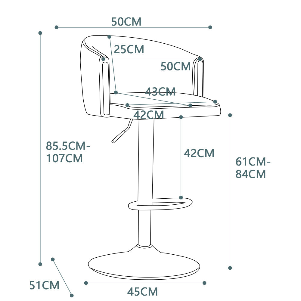 Modern Adjustable Bar Stools with Back – 360° Swivel, Height Adjustable
