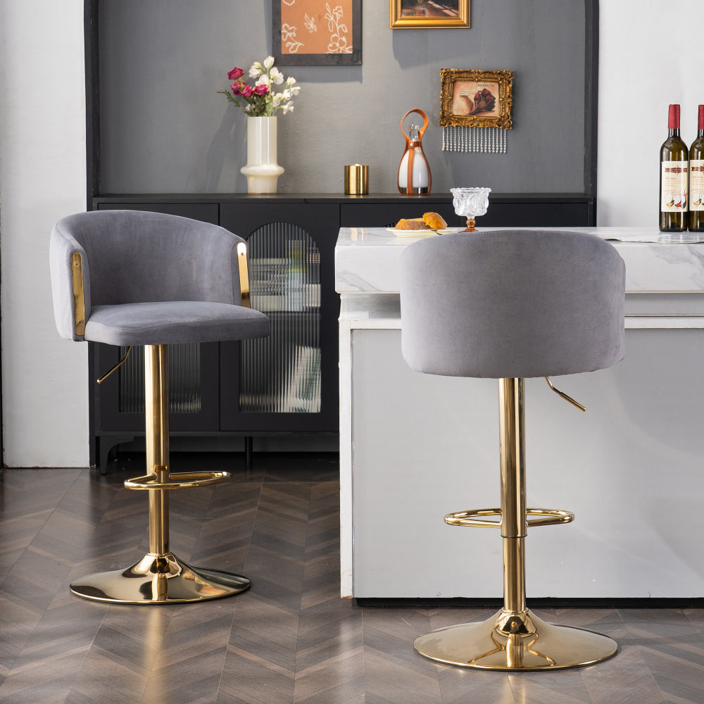 Modern Adjustable Bar Stools with Back – 360° Swivel, Height Adjustable