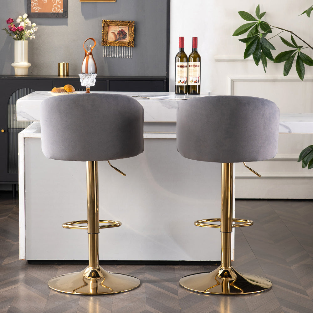 Modern Adjustable Bar Stools with Back – 360° Swivel, Height Adjustable