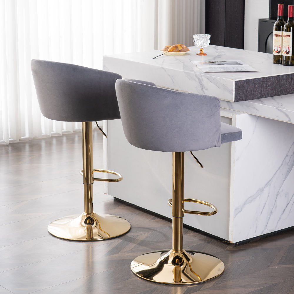 Modern Adjustable Bar Stools with Back – 360° Swivel, Height Adjustable