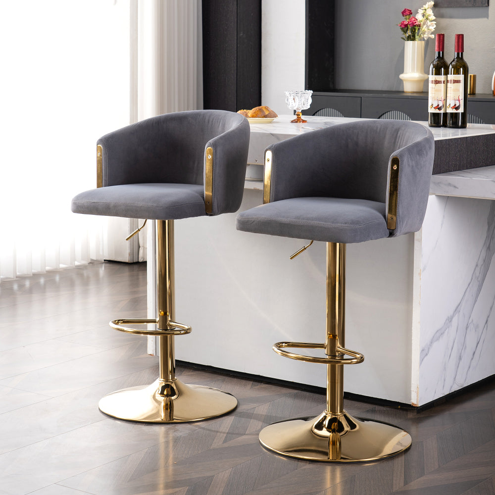 Modern Adjustable Bar Stools with Back – 360° Swivel, Height Adjustable