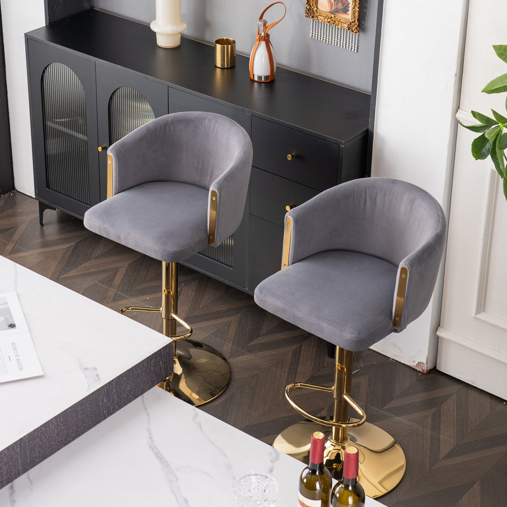 Modern Adjustable Bar Stools with Back – 360° Swivel, Height Adjustable