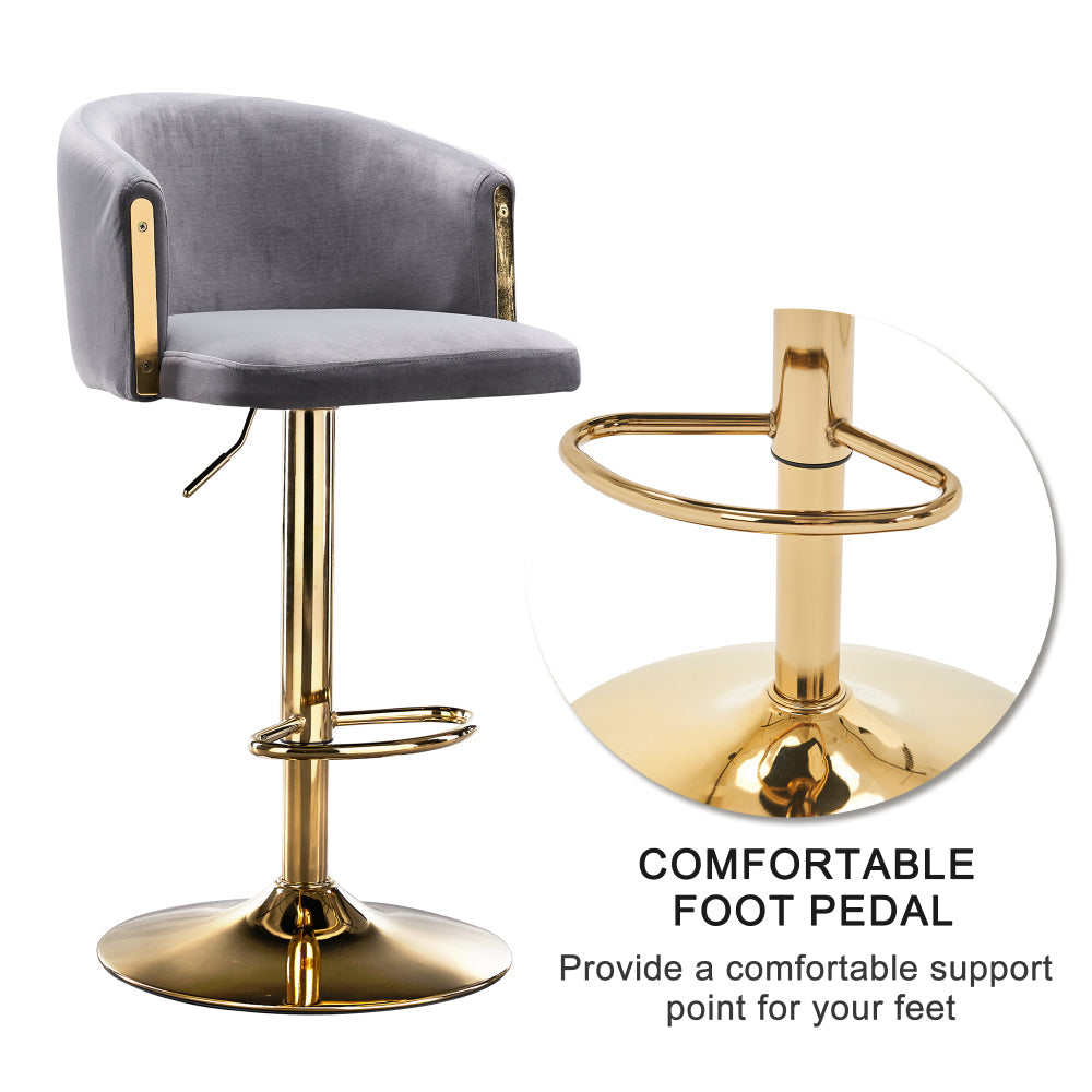 Modern Adjustable Bar Stools with Back – 360° Swivel, Height Adjustable