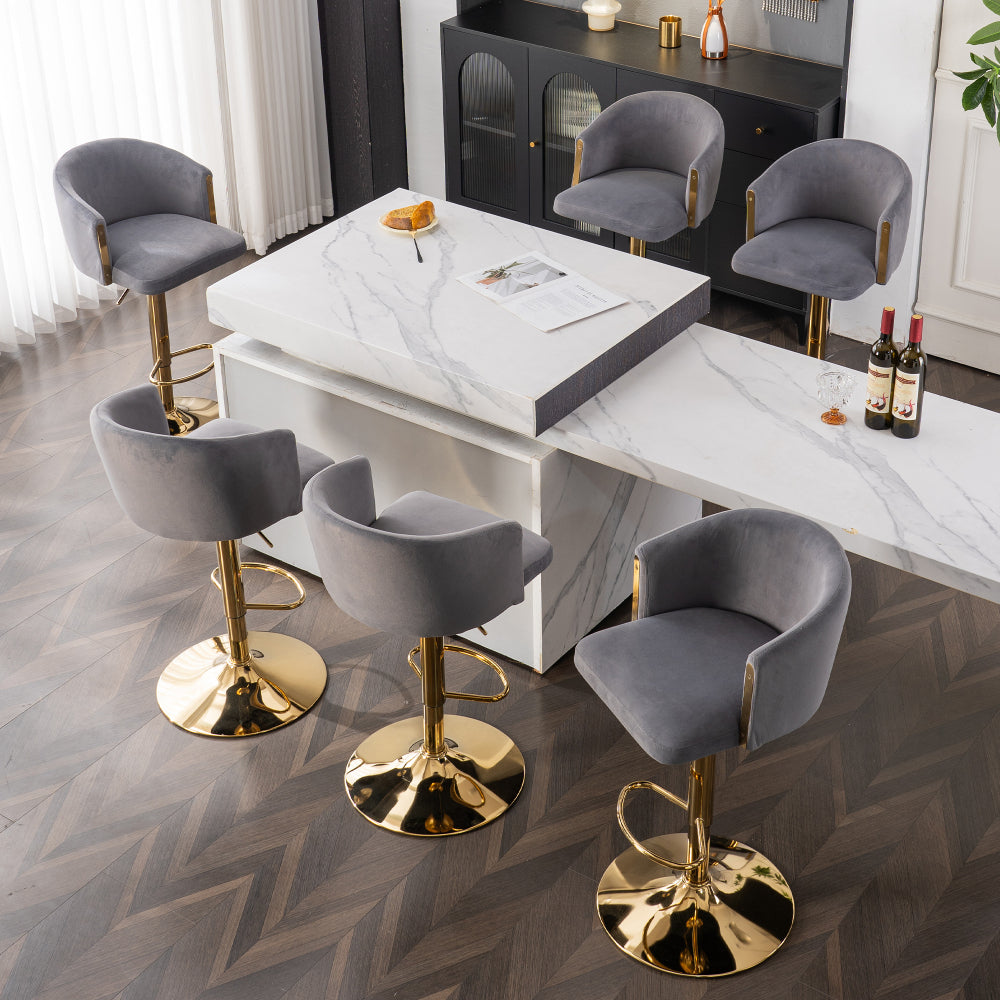 Modern Adjustable Bar Stools with Back – 360° Swivel, Height Adjustable
