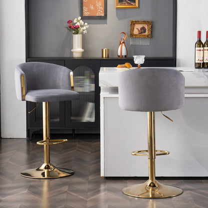 Modern Adjustable Bar Stools with Back – 360° Swivel, Height Adjustable