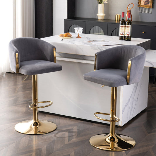 Modern Adjustable Bar Stools with Back – 360° Swivel, Height Adjustable