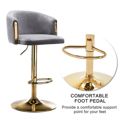 Modern Adjustable Bar Stools with Back – 360° Swivel, Height Adjustable