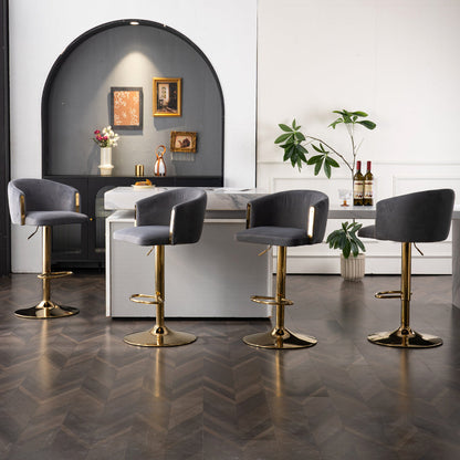 Modern Adjustable Bar Stools with Back – 360° Swivel, Height Adjustable